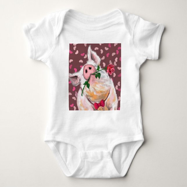 Body Para Bebé Funny Pig Baby Bodysuit (Anverso)