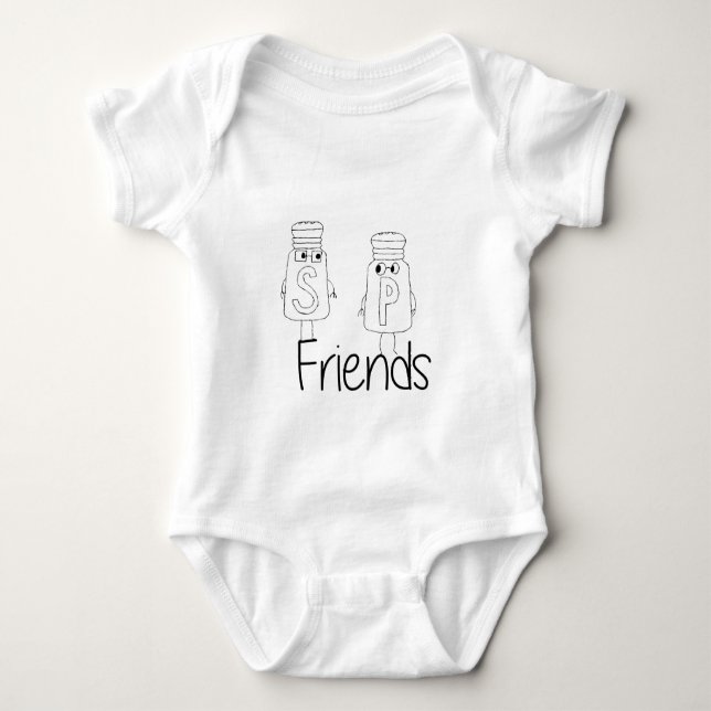 Body Para Bebé Funny Salt and Pepper Shakers Mejor Amigos Bestis (Anverso)
