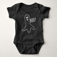 Funny Scary Ghost Halloween Party Black White