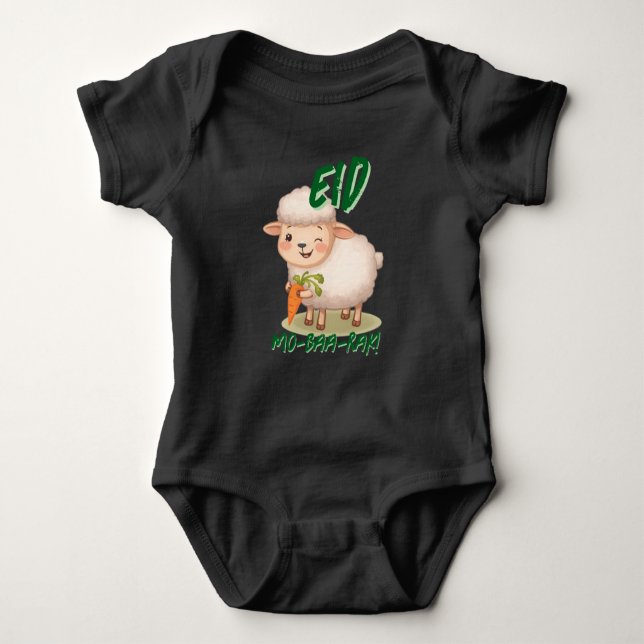 Body Para Bebé Funny Sheep Eid Adha Baby first Eid  (Anverso)