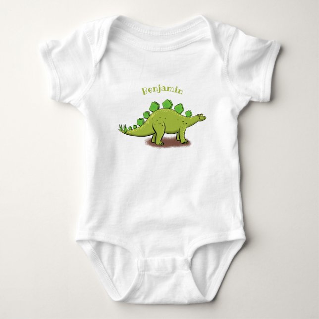 Body Para Bebé Funny stegosaurus dinosaur personalizado (Anverso)