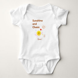 Body Para Bebé Funny "Sunshine and Chaos" Baby T-Shirt - Cute Kaw