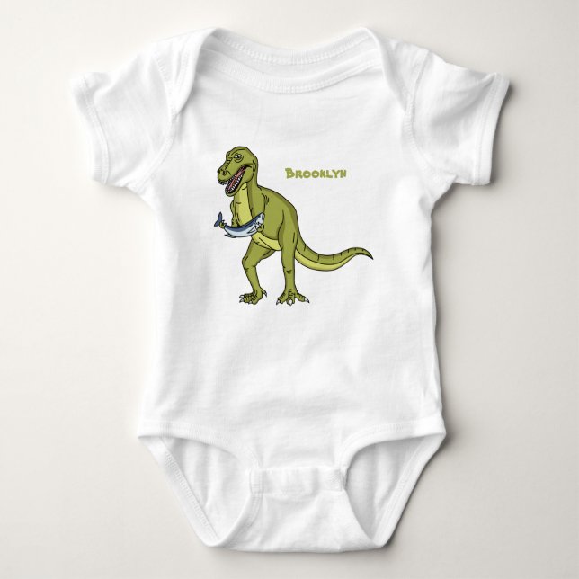 Body Para Bebé Funny T rex dinosaur ilustracion (Anverso)