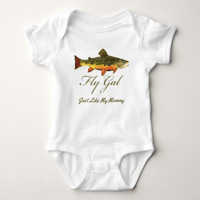 Body Para Bebé Funny Trout Fly Fishing Chica (Anverso)
