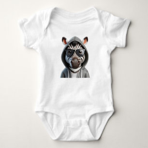 BODY PARA BEBÉ FUNNY ZEBRA EN HOODIE