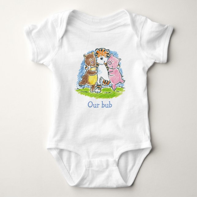 Body Para Bebé Furry Friends Trio Onsie (Anverso)
