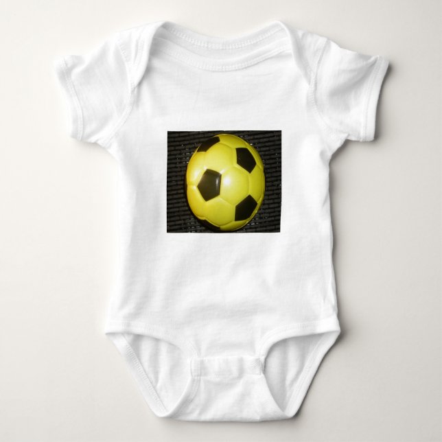 Body Para Bebé Fútbol amarillo y negro. (Anverso)