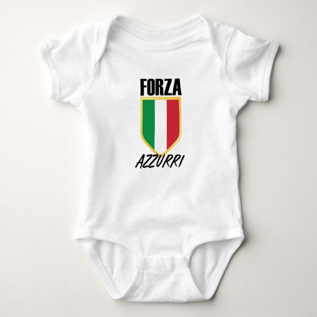 Body Para Bebé Fútbol Bandera de Forza Azzurri (Anverso)