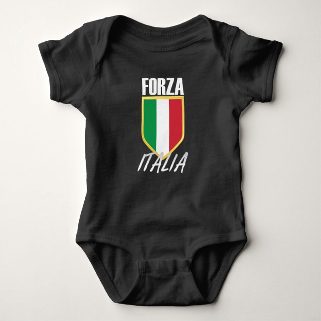 Body Para Bebé Fútbol de Bandera Italiana Forza Italia (Anverso)
