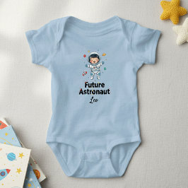 Body Para Bebé Future Astronaut  Personalized Light Blue  Bodysui