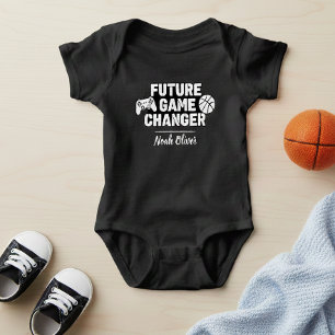 Body Para Bebé Future Game Changer  Personalized Black Bodysuit