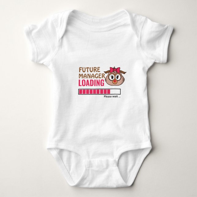 Body Para Bebé Future Manager Cargando Funny Owl Shower Girly (Anverso)