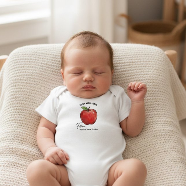 Body Para Bebé Future Native New Yorker Big Apple Baby (Personalized baby creeper from the NYC Locally Grown Baby Shower collection by Darling & May)