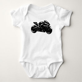 Body Para Bebé Futuristic Motorcycle Black White Vector 