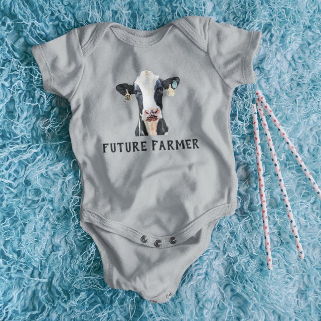 Body Para Bebé Futuro agricultor lechero Cute Holstein (Future farmer dairy farm Holstein Cow Baby Onsie)