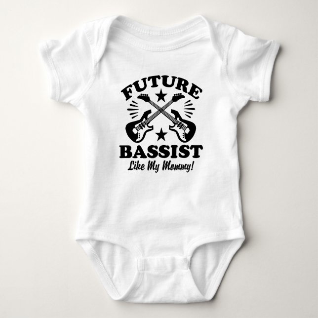 Body Para Bebé Futuro Bass Player like My Mommy (Anverso)