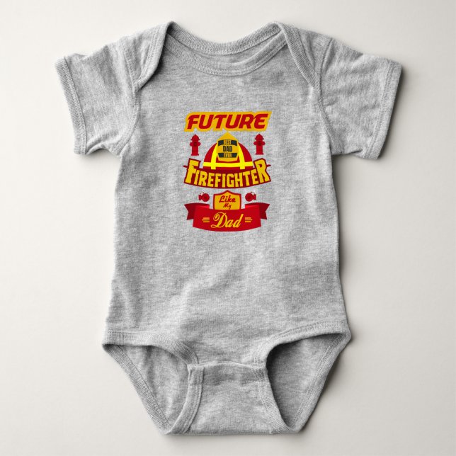 Body Para Bebé Futuro bombero como mi papá (Anverso)