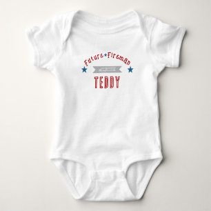 Body Para Bebé Futuro Bombero rojo y azul bebé Onesy