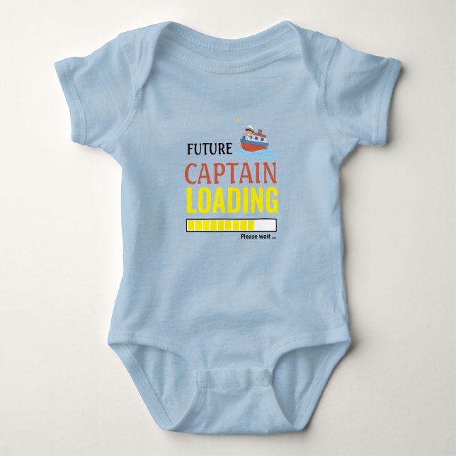 Body Para Bebé Futuro Capitán Cargando Divertido Cuto Personaliza (Anverso)