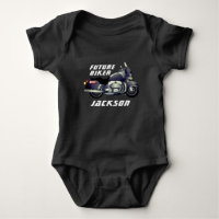 Futuro ciclista con motocicleta Baby Bodysuit