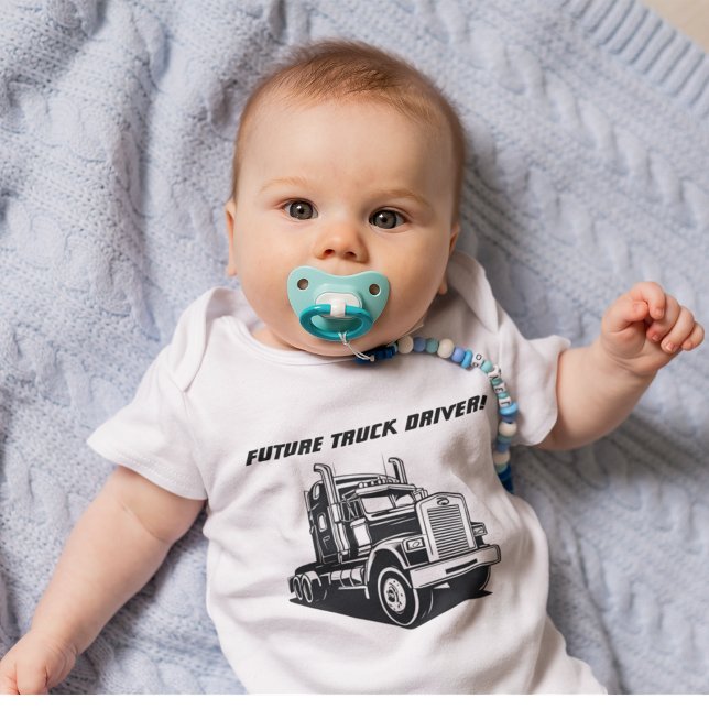 Body Para Bebé Futuro equipo divertido para conductores de camion (adorable truck driver themed baby shirt. "Future truck driver")