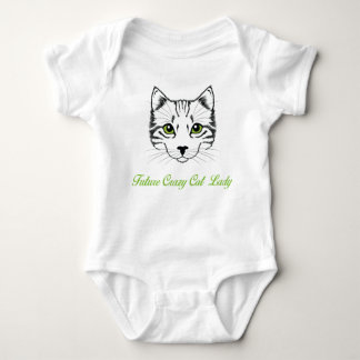 Body Para Bebé Futuro gato loco Lady Baby Bodysuit con cara de ga