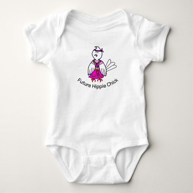 Body Para Bebé Futuro Hippie Chick Baby Bodysuit (Anverso)