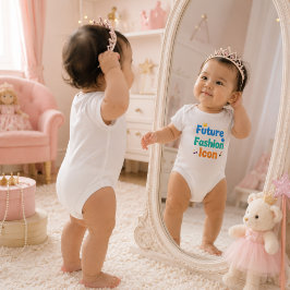 Body Para Bebé Futuro Icono de Moda Bebé | Bebé niña linda y tren