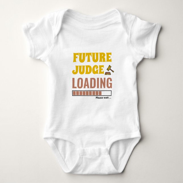 Body Para Bebé Futuro Juez Cargando Unisex Trendy Personalizada (Anverso)
