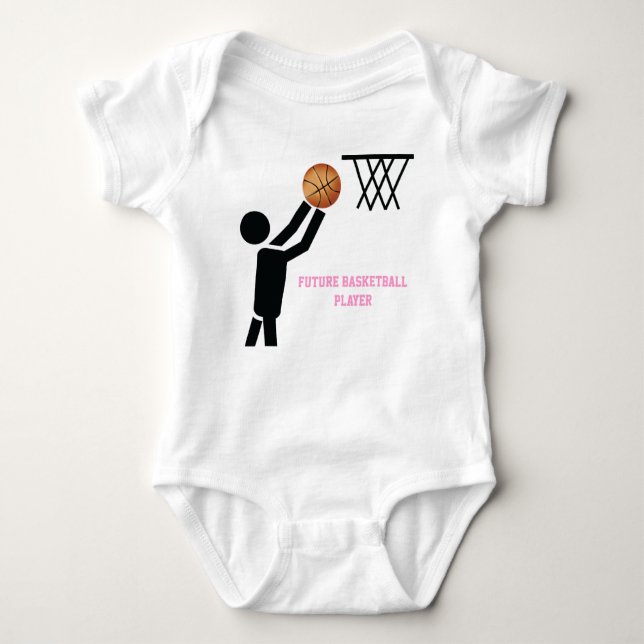 Body Para Bebé Futuro jugador de baloncesto con personalizado de  (Anverso)