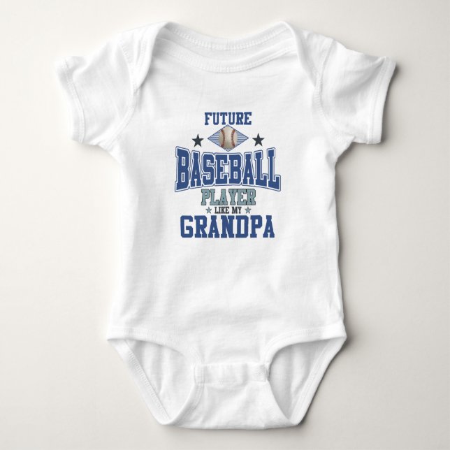 Body Para Bebé Futuro jugador de béisbol como mi abuelo (Anverso)