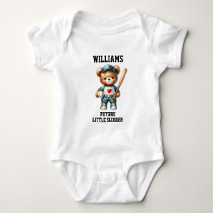Body Para Bebé Futuro Jugador de Béisbol Osito de Peluche