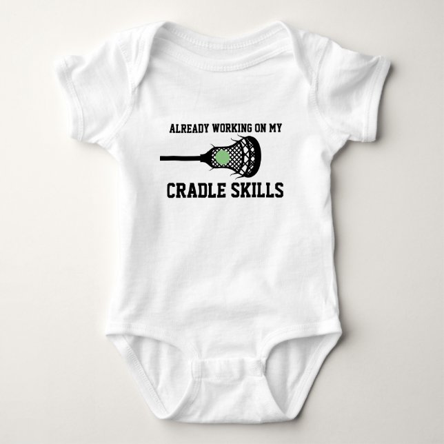 Body Para Bebé Futuro jugador de Lacrosse Baby Funny Cradle Skill (Anverso)