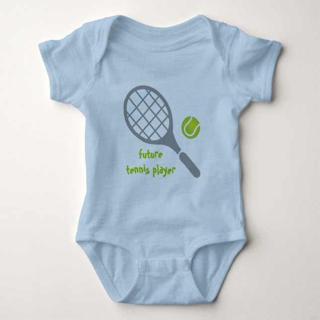 Body Para Bebé Futuro jugador de tenis, raqueta de tenis y pelota (Anverso)