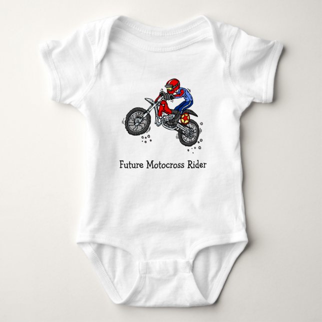 Body Para Bebé Futuro Motocross Rider Baby Bodysuit (Anverso)