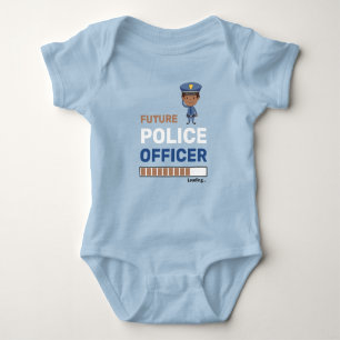 Body Para Bebé Futuro Oficial de Policía Cargando Personalizado c