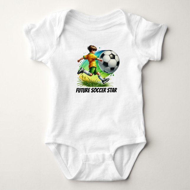 Body Para Bebé Futuro personalizable estrella de fútbol para chic (Anverso)