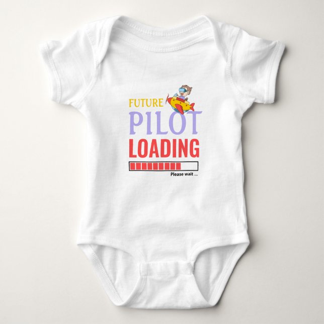 Body Para Bebé Futuro Piloto Cargando Funny Personalizado Unisex (Anverso)