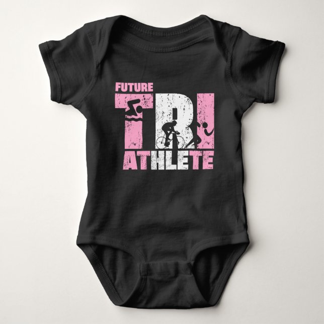 Body Para Bebé Futuro Triatlete Triathlon Baby Girl Regalo recién (Anverso)