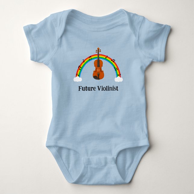 Body Para Bebé Futuro Violinista Arcoíris (Anverso)