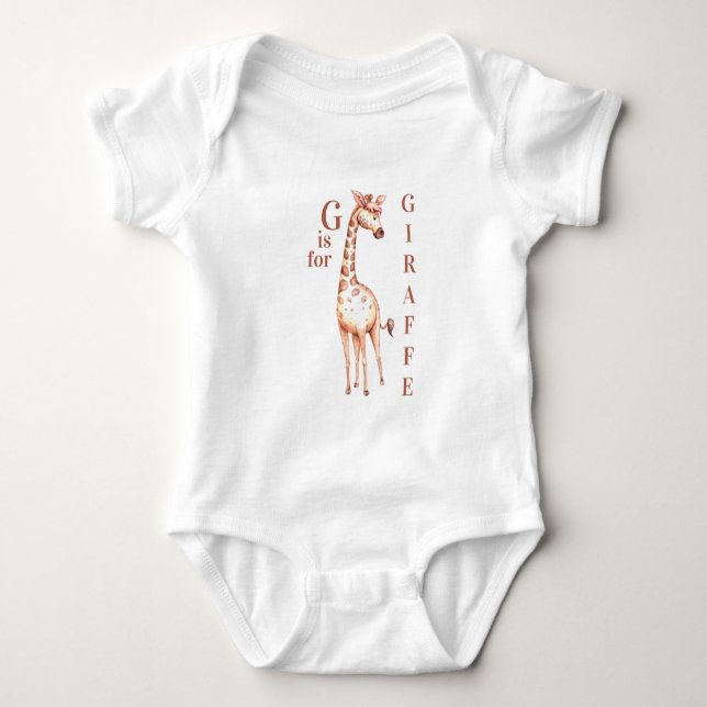 Body Para Bebé G es para GIRAFFE Whimsical Baby Bodysuit (Anverso)