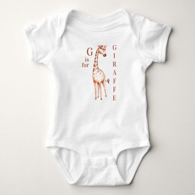 Body Para Bebé G es para GIRAFFE Whimsical Baby Bodysuit (Anverso)