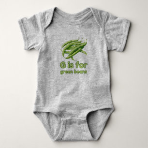 Body Para Bebé G es para GREEN BEANS Green Veggie Alphabet G