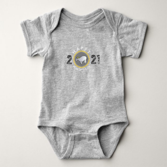 Body Para Bebé G Feliz Ox Chino Año Nuevo 2021 Baby Bodysuit (Anverso)