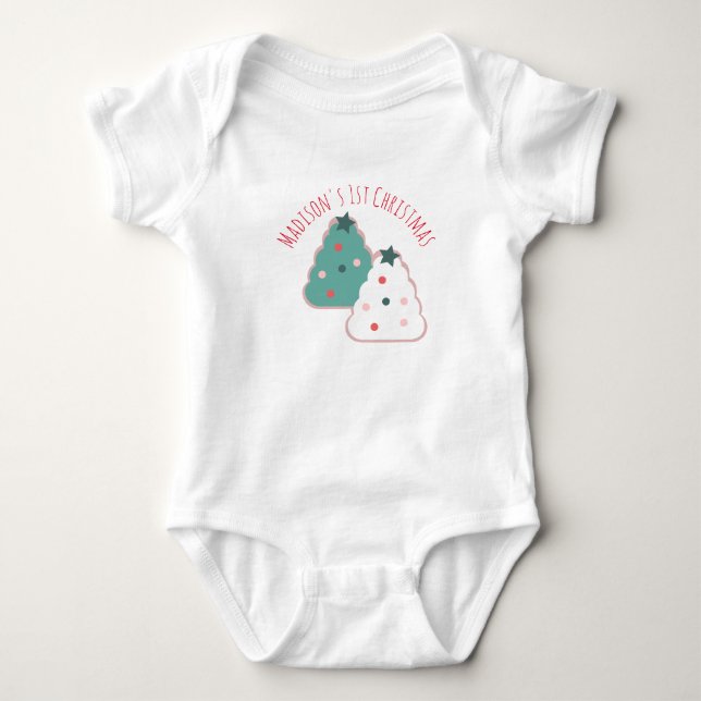 Body Para Bebé Galletas de Navidad del Primer Árbol de Navidad de (Anverso)