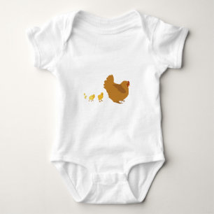 Body Para Bebé Gallina y polluelos de la madre