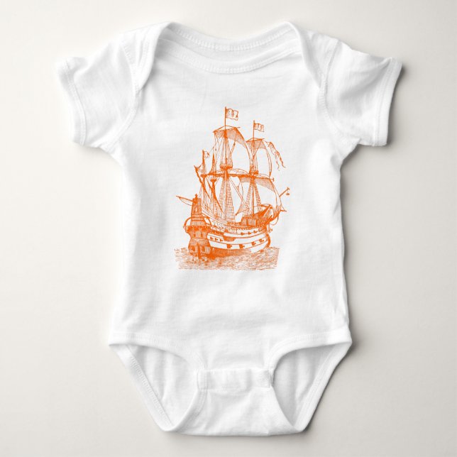 Body Para Bebé Gallión - Naranja (Anverso)