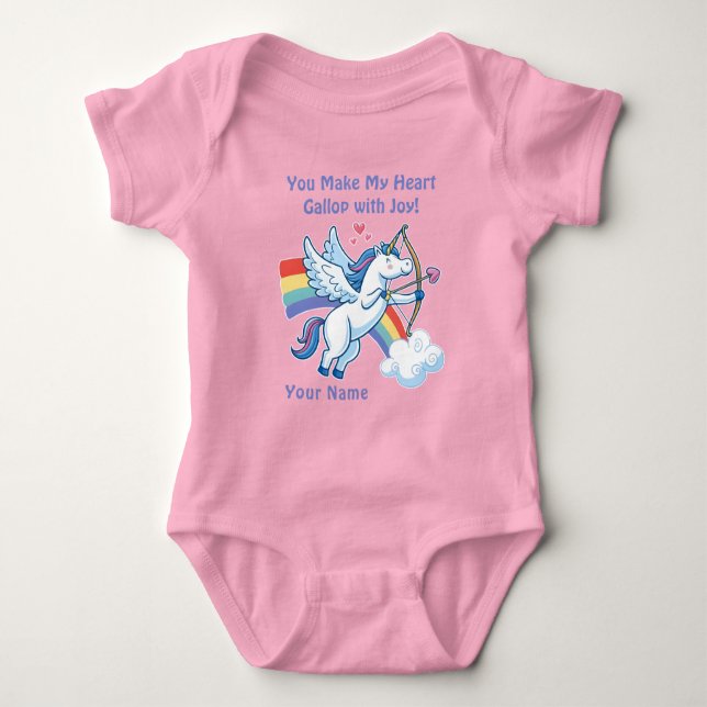 Body Para Bebé Galloping Unicorn Cupid’s Love Magic  (Anverso)