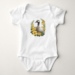Body Para Bebé Ganso Hawaiano Con Hibisco Amarillo