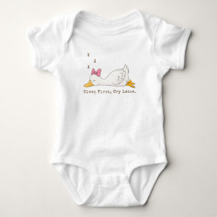 Body Para Bebé Ganso Tonto Texto Personalizado Duerme Primero Llo